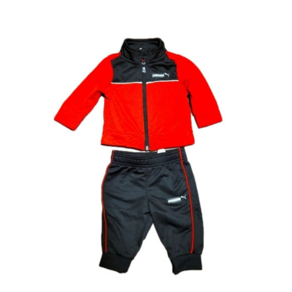 Puma matching jumpsuit set. Red and black. 0-3 months. Never worn. - Picture 1 of 3